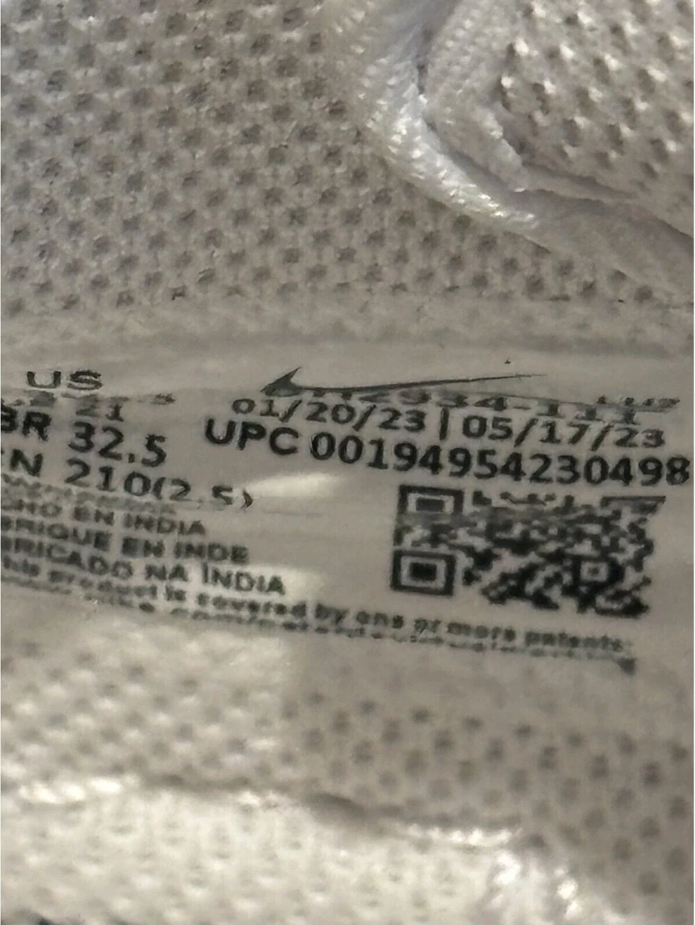 Nike Air Force 1 Youth Size 2White High-Top Sneakers